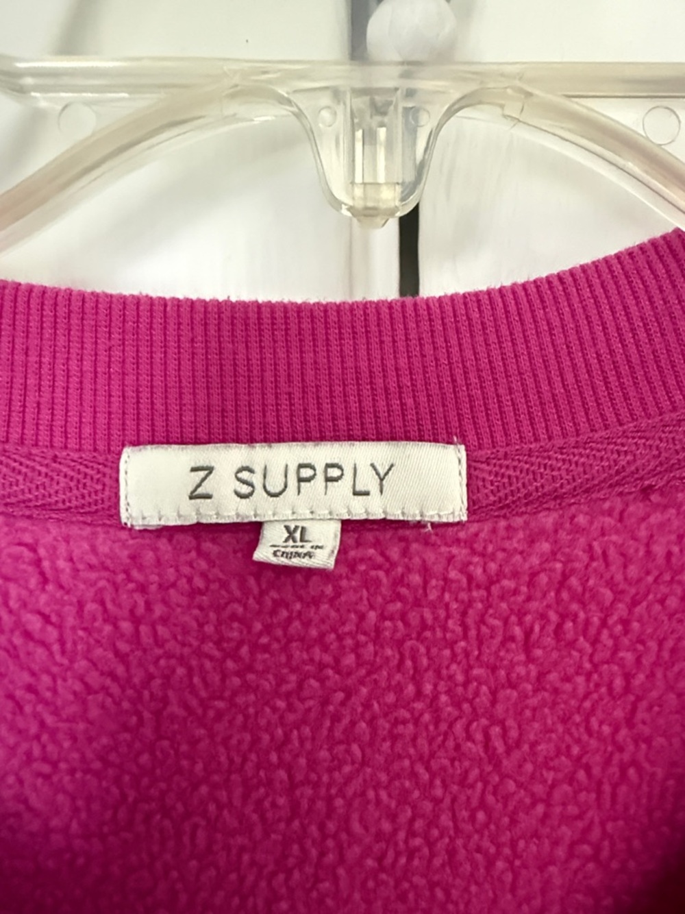 Z Supply Bright Fuchsia Crewneck Sweatshirt - Picture 2 of 3
